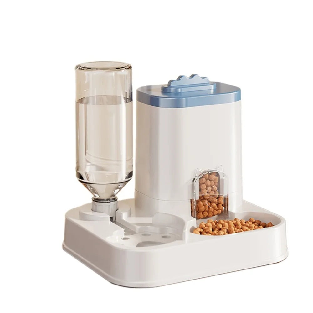 Automatische waterdispenser met geïntegreerde voerbak