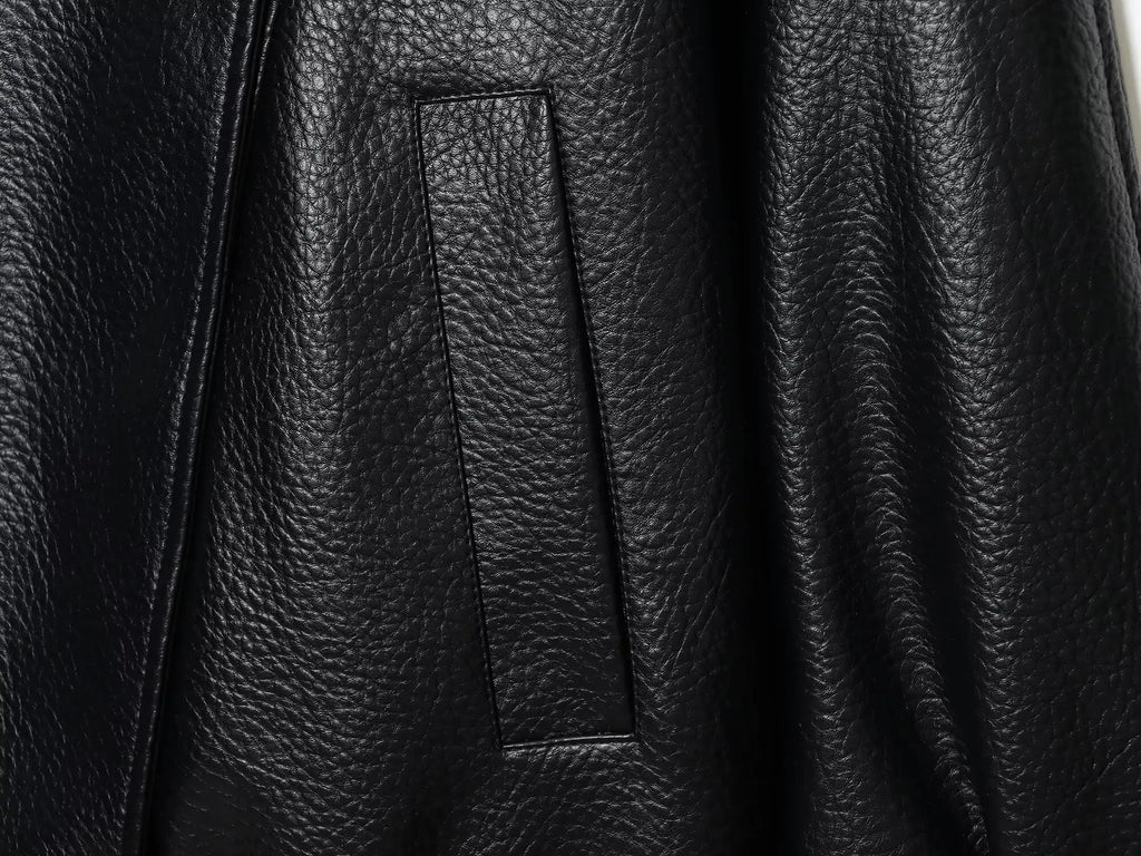 Oversized leren jack - afbeelding 14