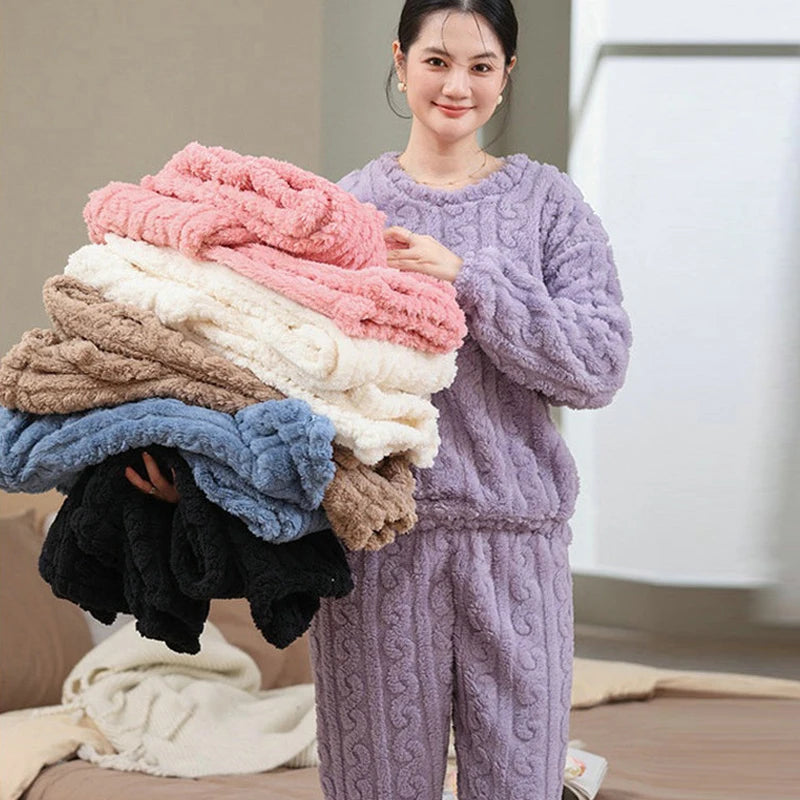 Teddy pyjamaset met kabelmotief - afbeelding 3