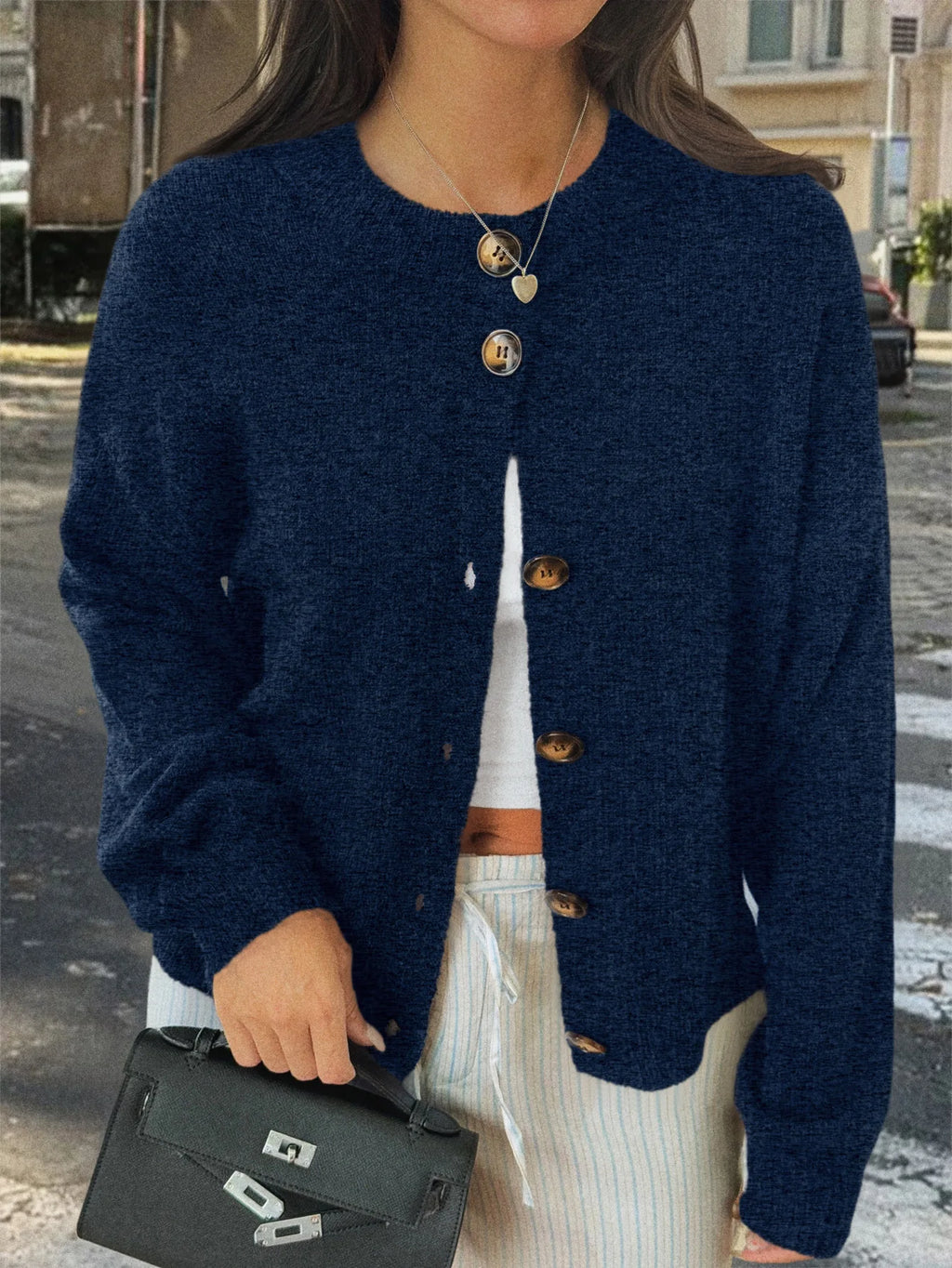 Modieuze dames gebreide cardigan