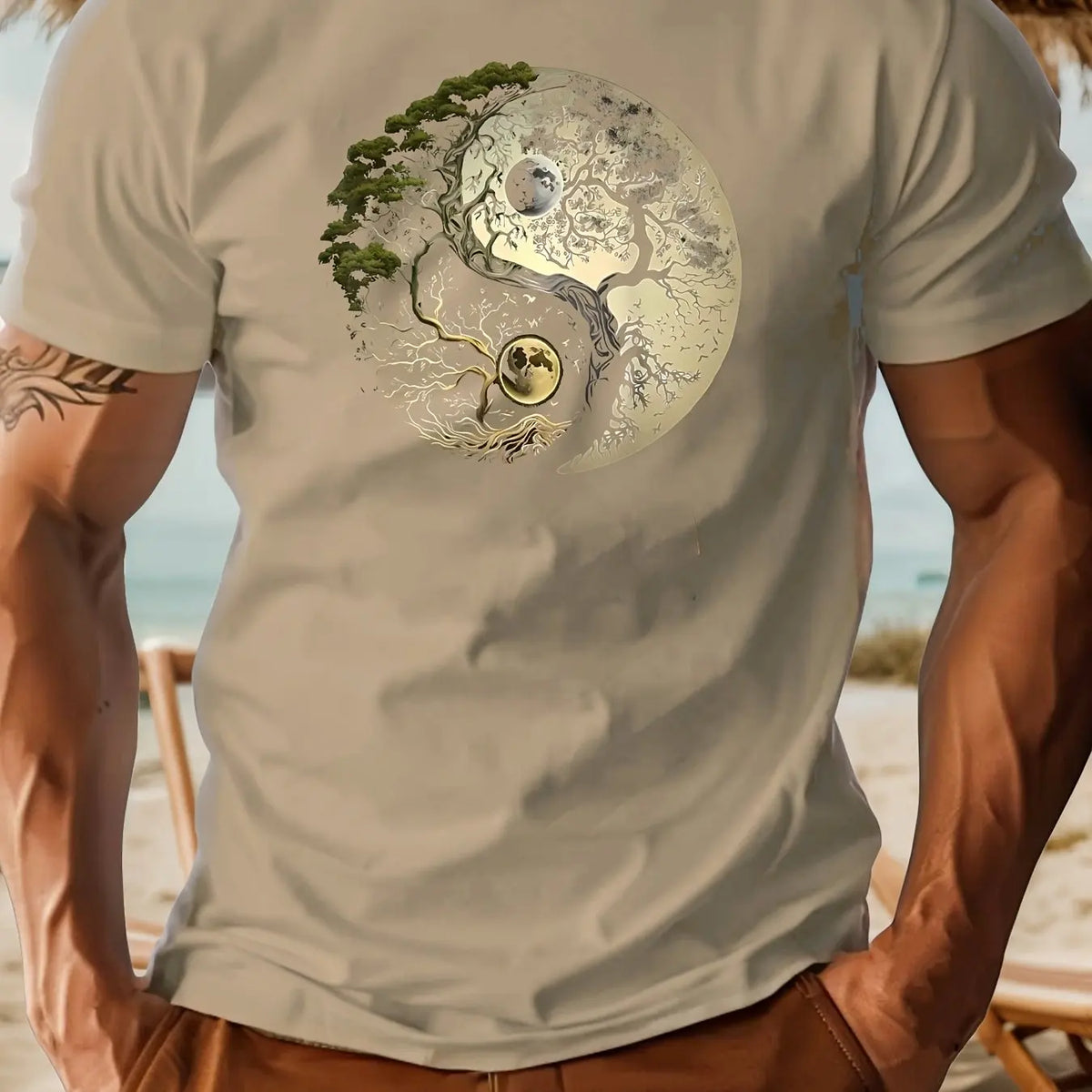 T-shirt met yin-yangprint - afbeelding 37