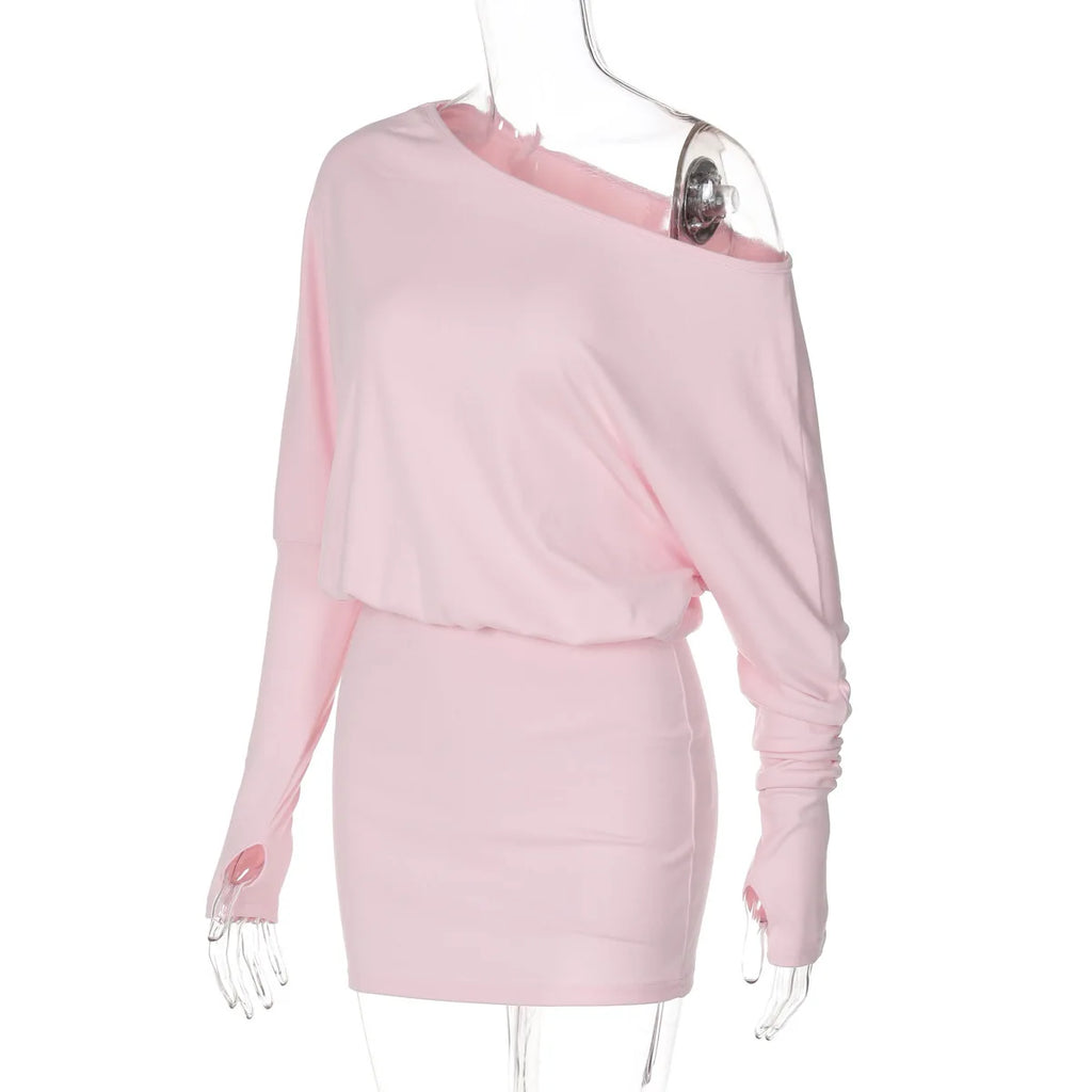 Off-shoulder jurk met vleermuismouwen - afbeelding 23