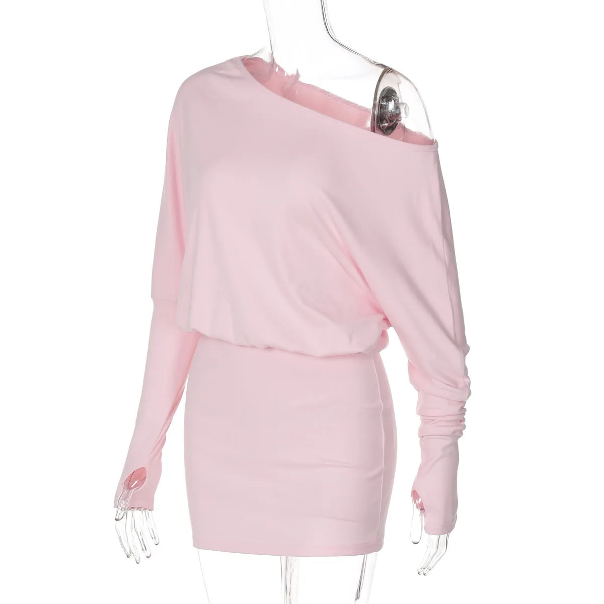 Off-shoulder jurk met vleermuismouwen - afbeelding 23