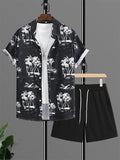 Hawaiiaanse heren 2-delige set met bladprint