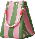 Gestreepte gebreide mini-tas