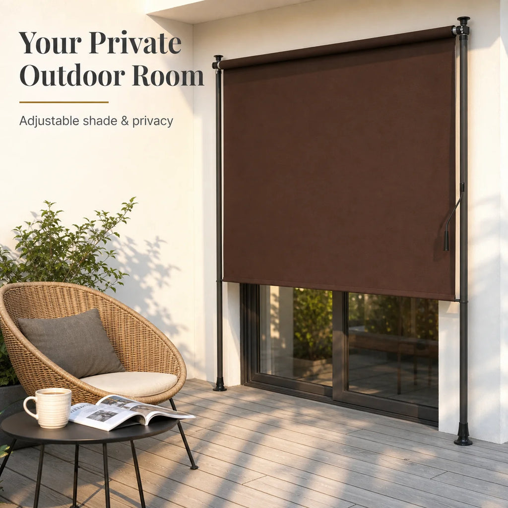 Buitenrolgordijn voor zonwering en privacy (120x270cm)