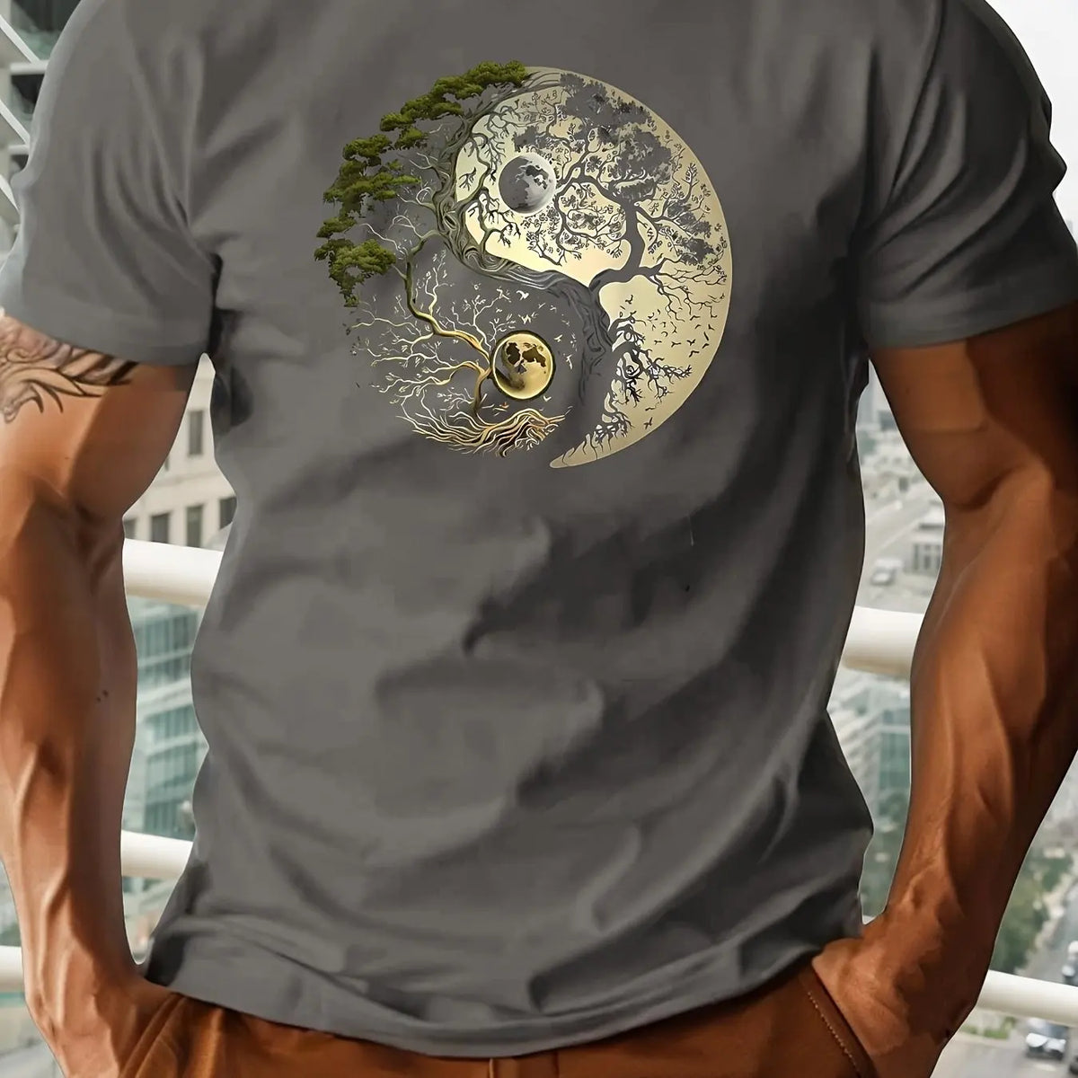 T-shirt met yin-yangprint - afbeelding 33