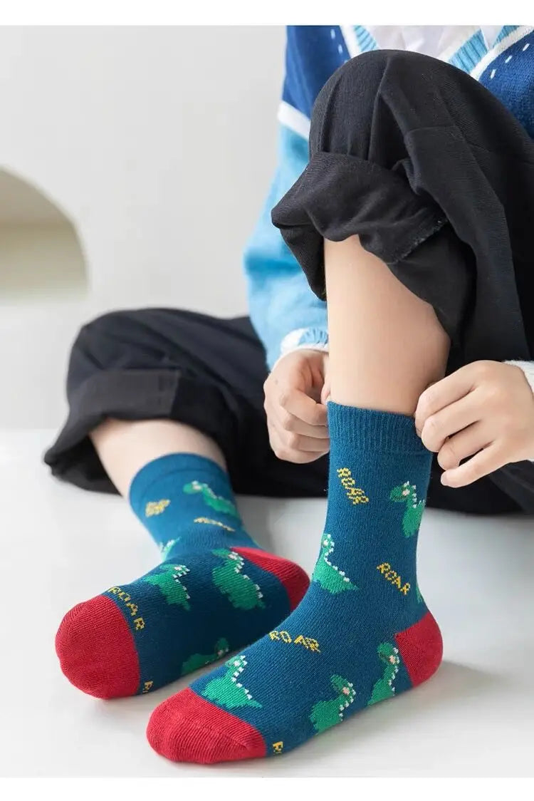 Kindersokken met print 5 paar - afbeelding 9