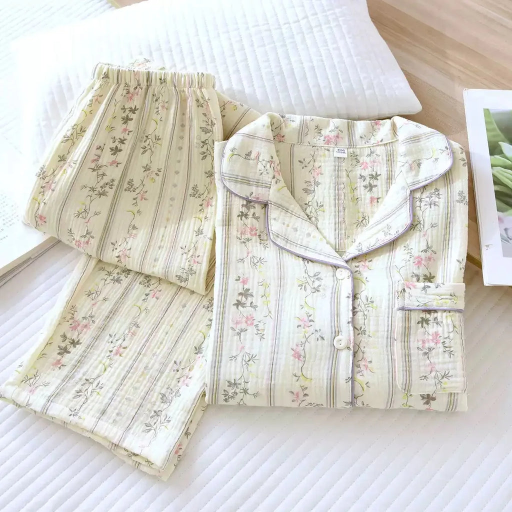 Katoenen pyjama met bloemenprint - afbeelding 25