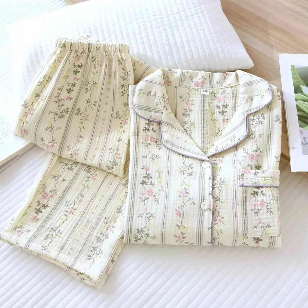 Katoenen pyjama met bloemenprint - afbeelding 25