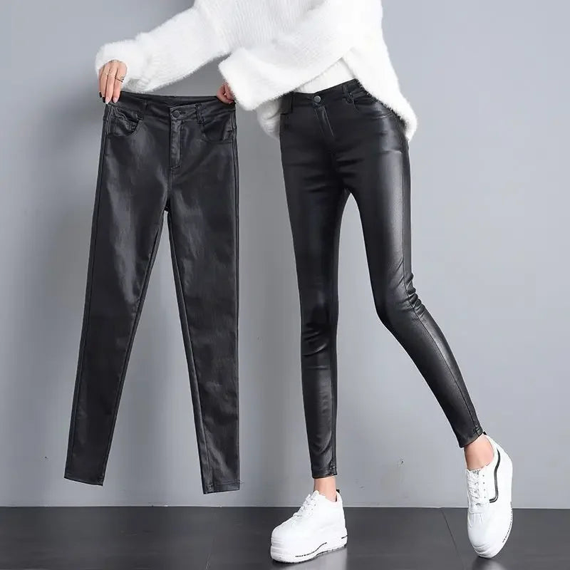 Slanke Broek in Leerlook - afbeelding 6