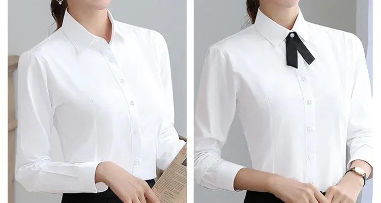 Getailleerde witte blouse - afbeelding 4