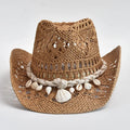 Handgeweven strohoed met schelpdecoratie