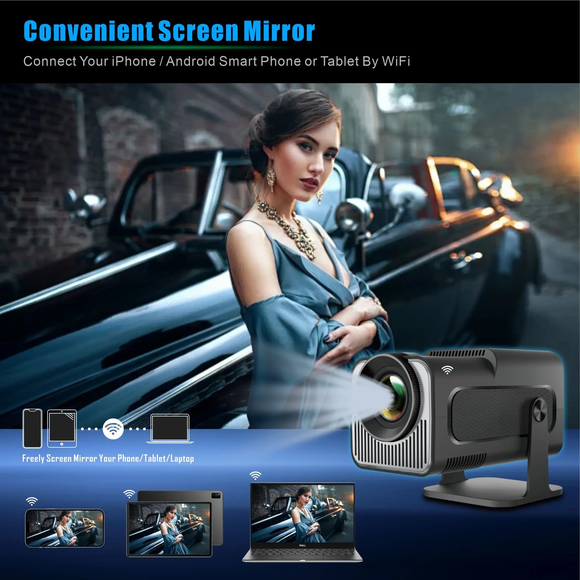 HY320 mini-projector met Android 14.0