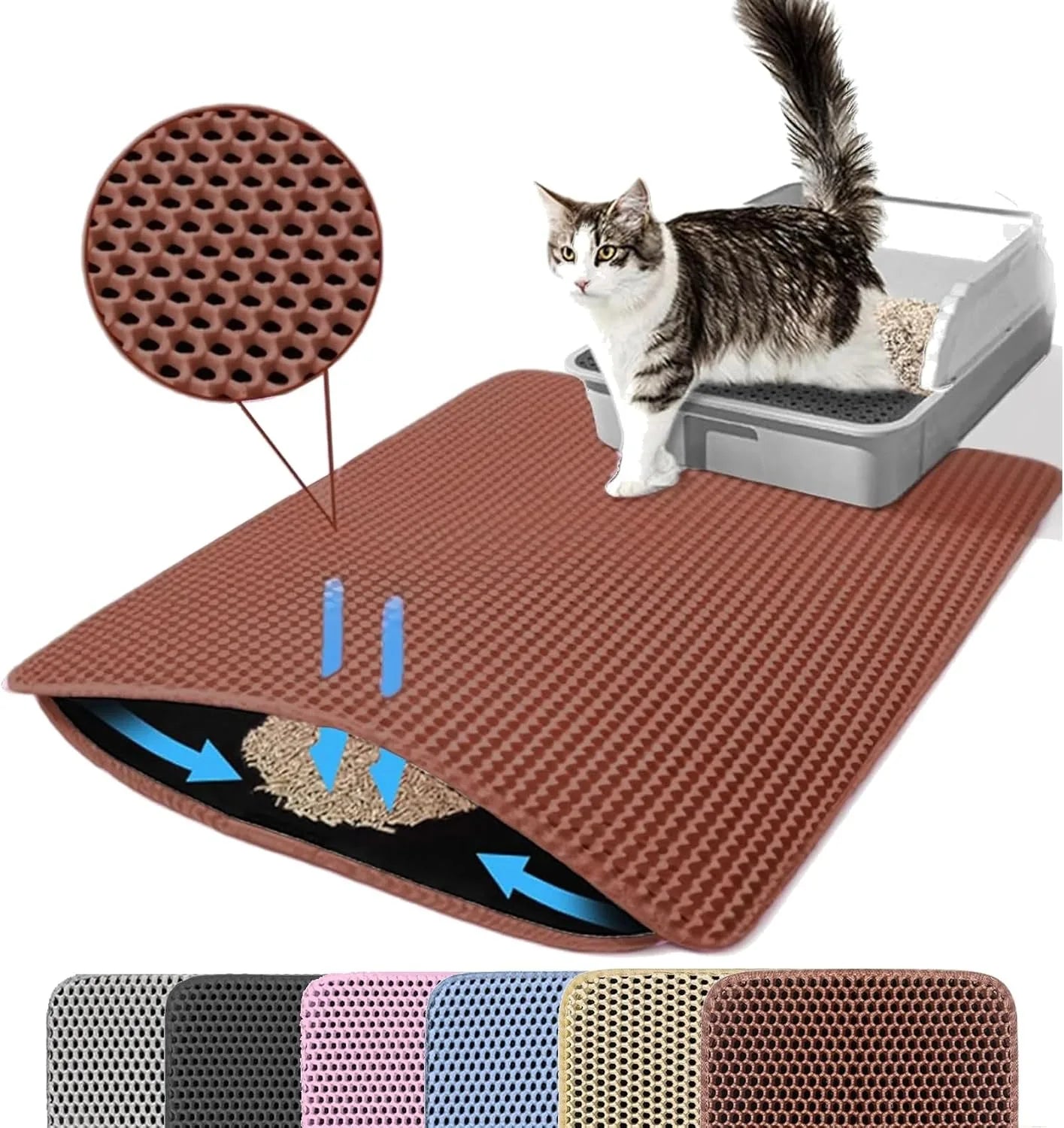Dubbele kattenbakmat