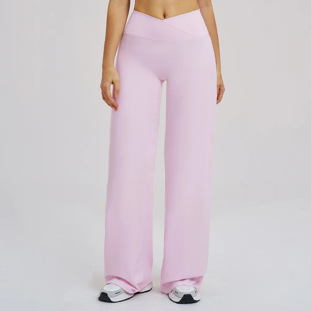 High-waist yoga flared pants