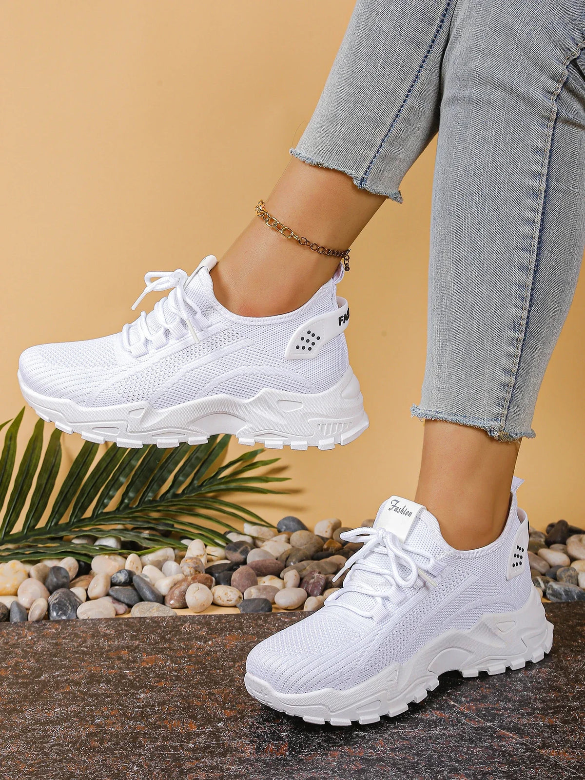 Chunky gebreide plateausneakers - afbeelding 14