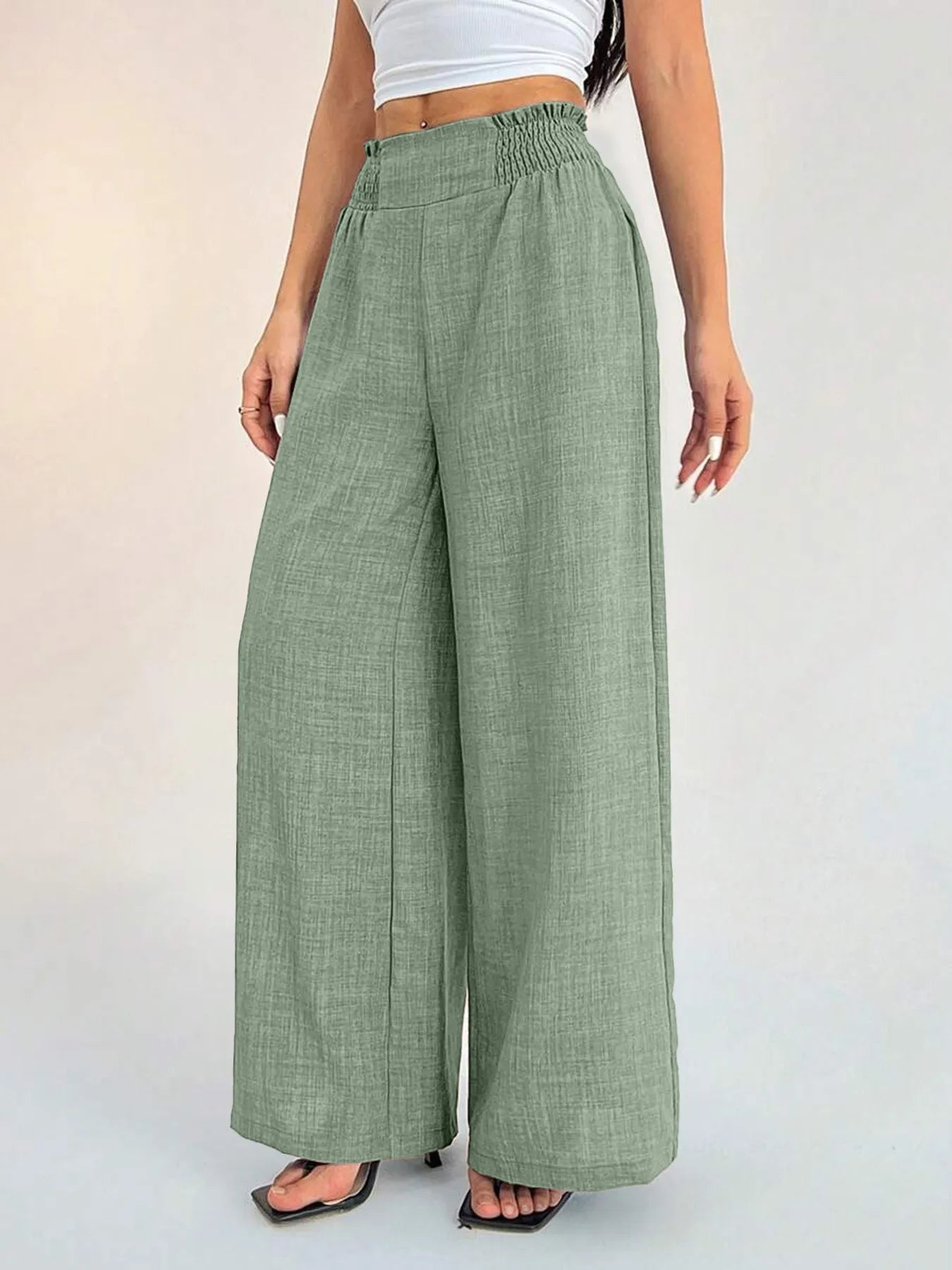 Casual damesbroek met wijde pijpen