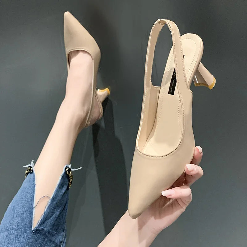Puntige slingback pumps - afbeelding 2