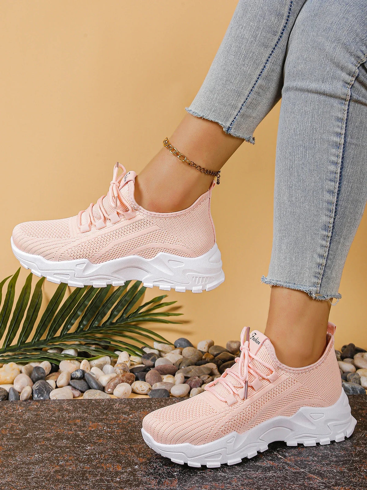 Chunky gebreide plateausneakers - afbeelding 24