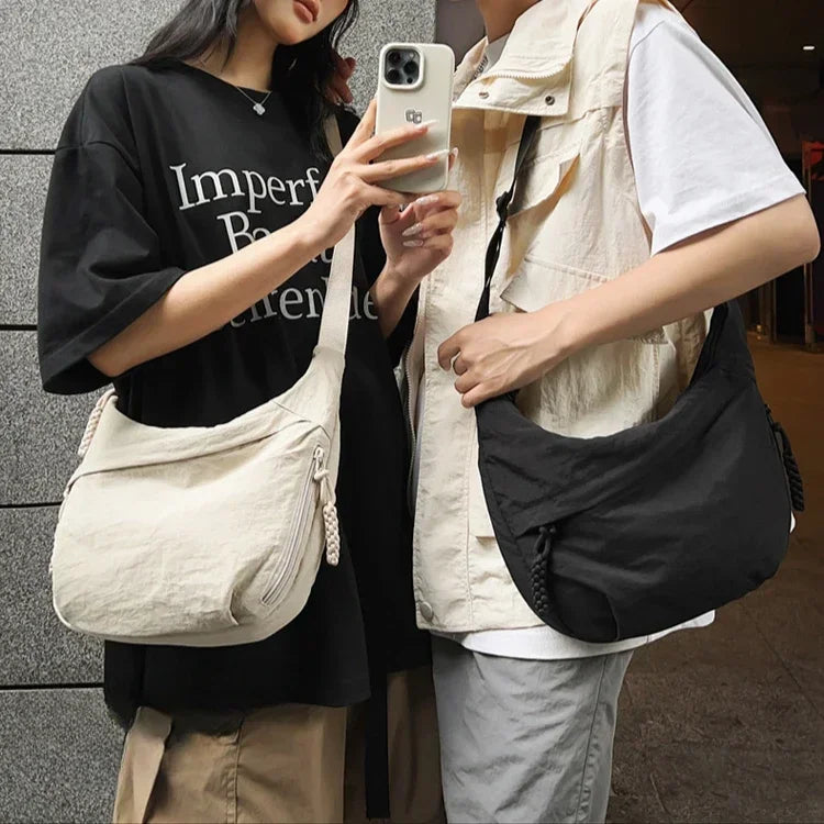 Nylon hobo crossbody tas