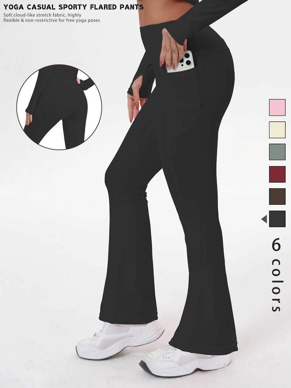 Bell-bottom yoga leggings voor dames