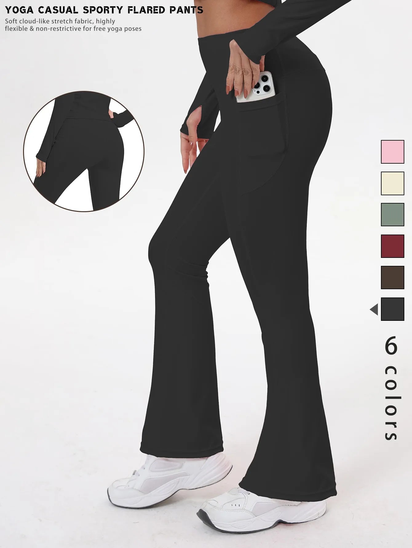 Bell-bottom yoga leggings voor dames
