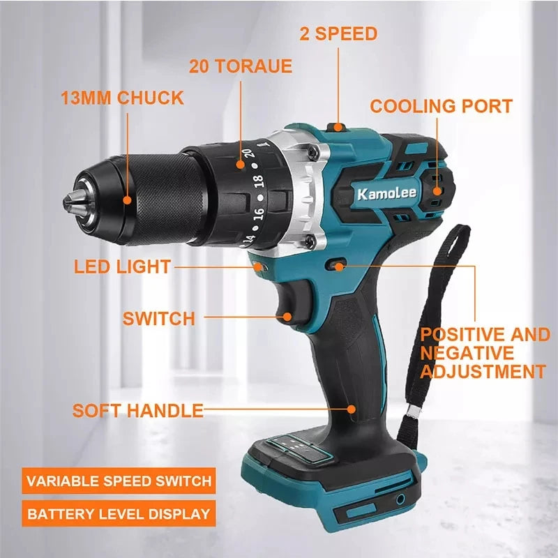 Kamolee Accuboormachine 13mm Brushless