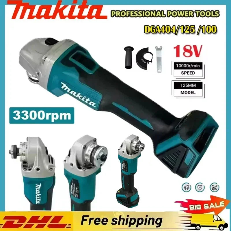 Makita 18V haakse slijper (DGA404), 125mm