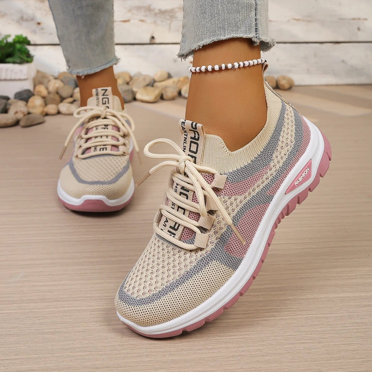 Tweekleurige gebreide sneakers - afbeelding 33
