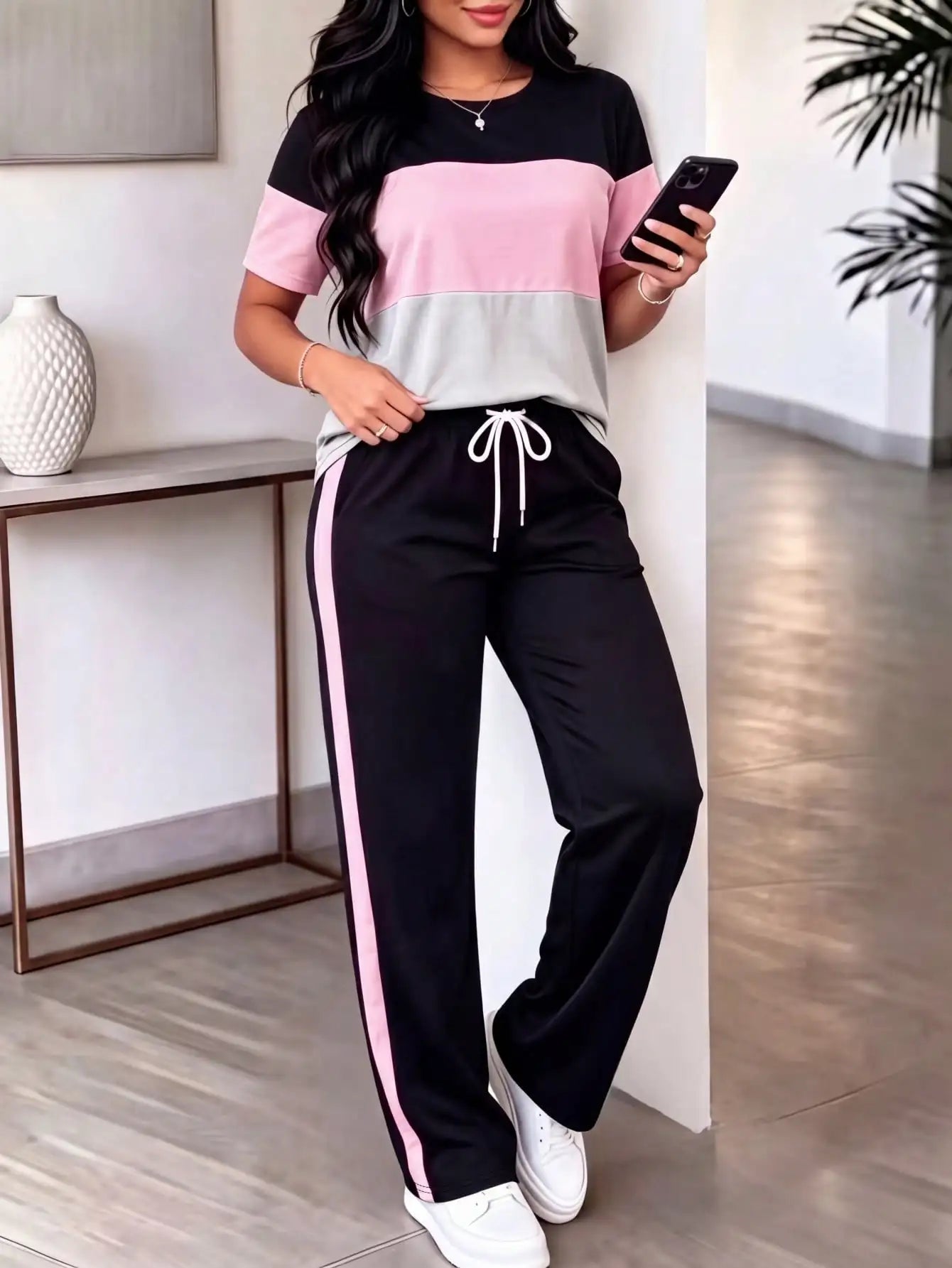 Gestreepte T-shirt set