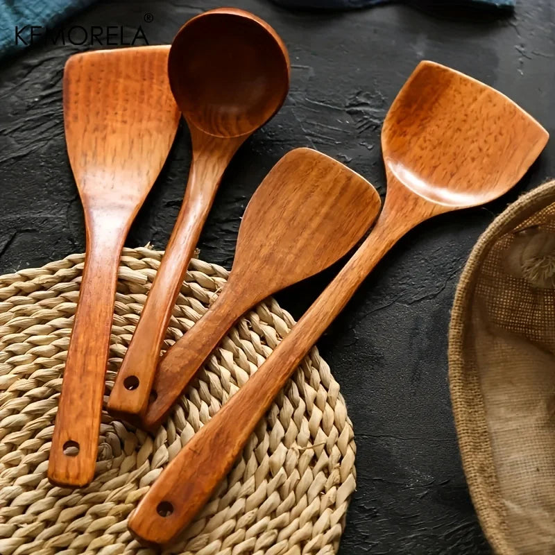 4-delige houten keukengereedschapset