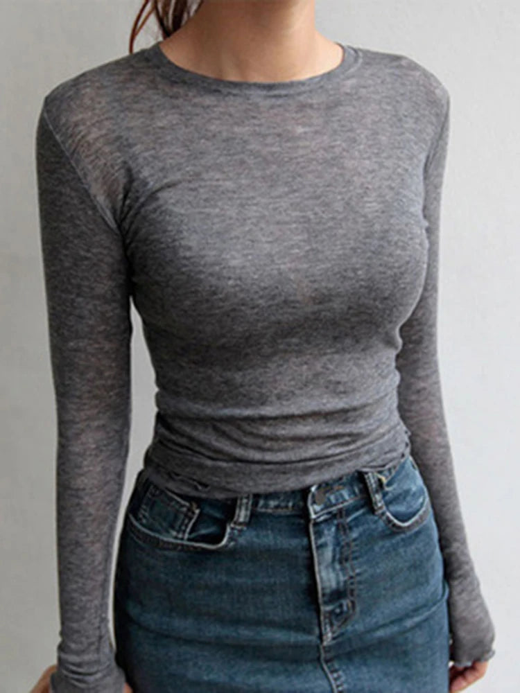 Dunne transparante longsleeve - afbeelding 2