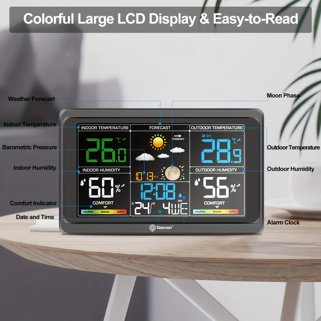 Digitale draadloze weerstation met binnen- en buitenthermometer