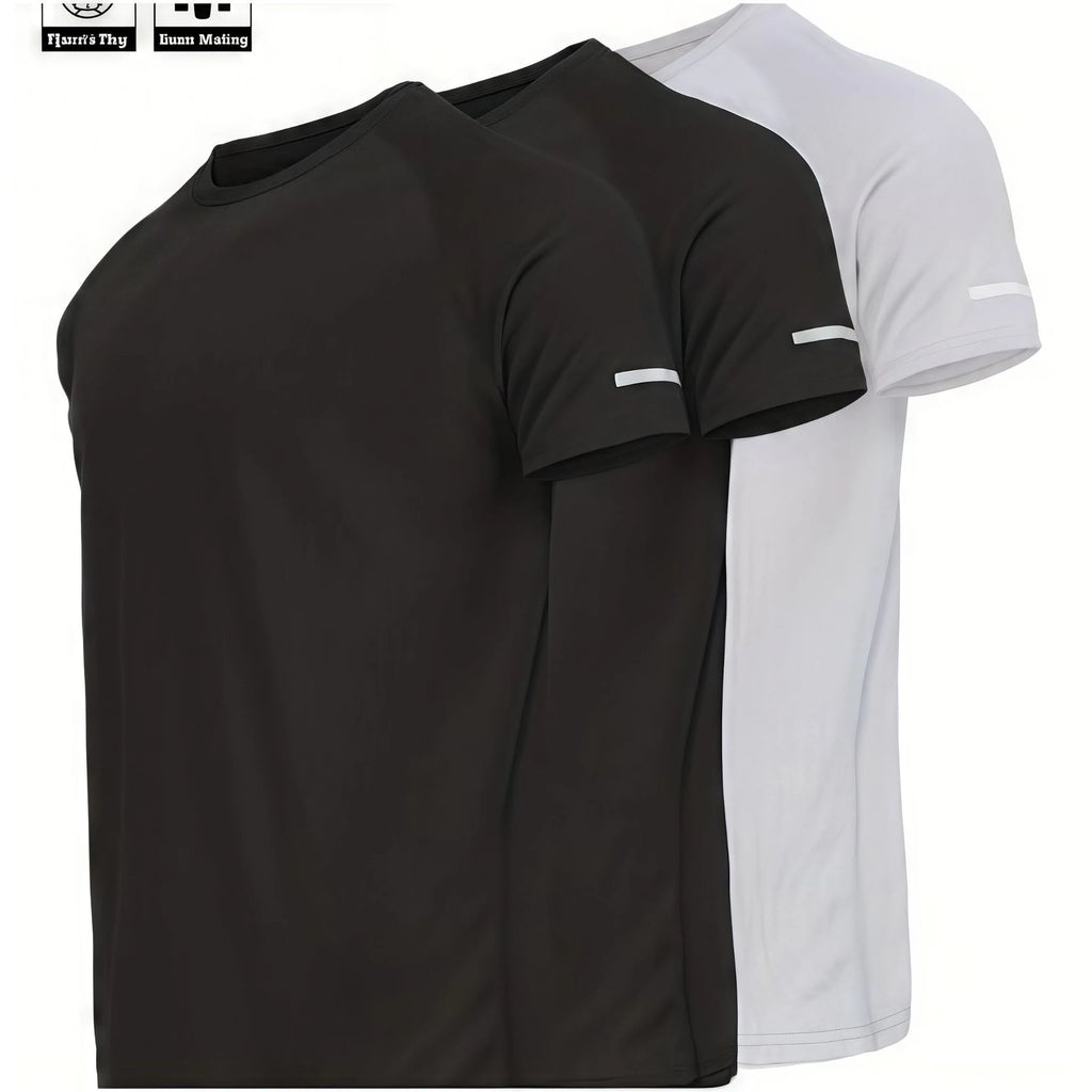 Heren quick-dry sportshirt met reflecterende details