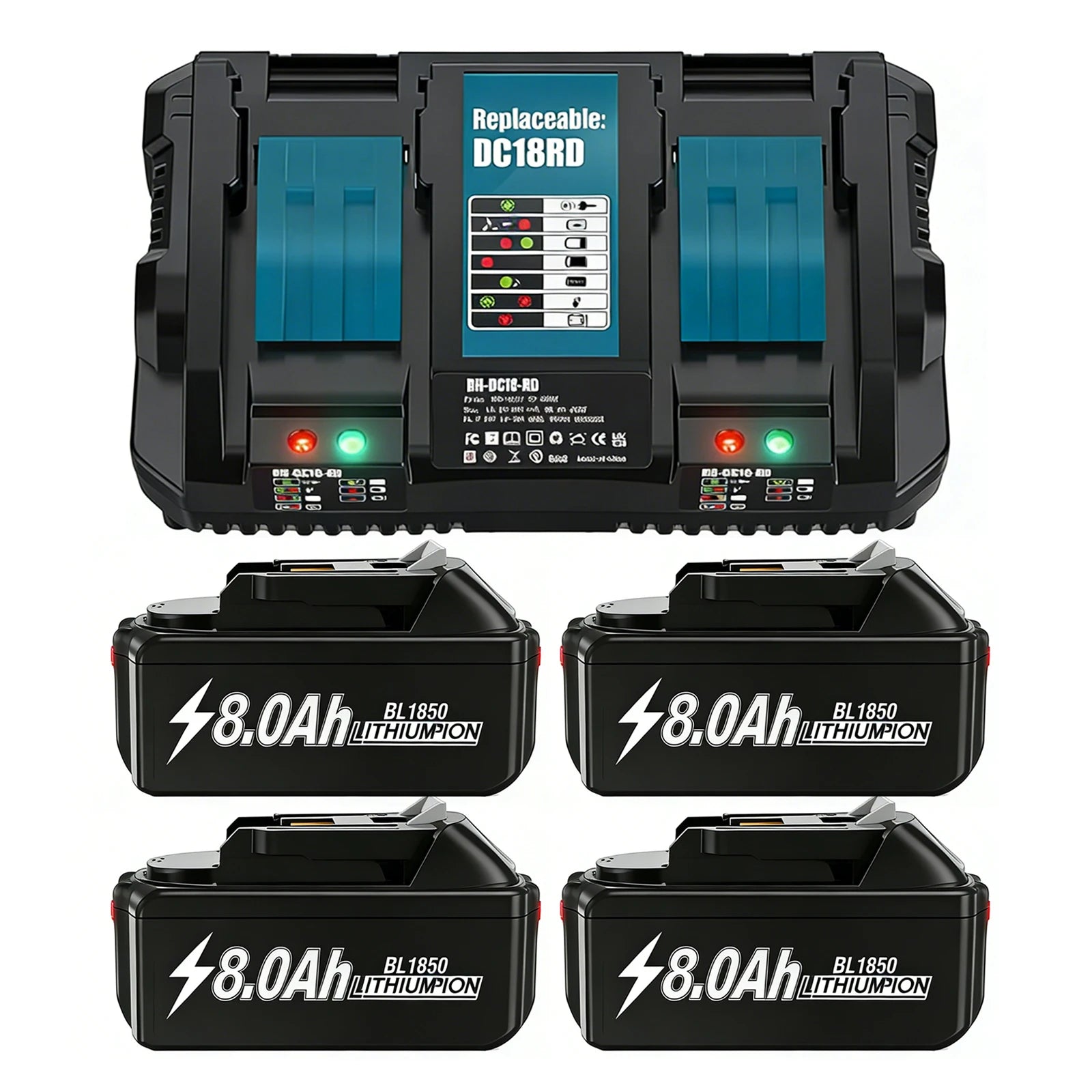 Vervangende Accu 8000mAh voor Makita 18V (met lader)
