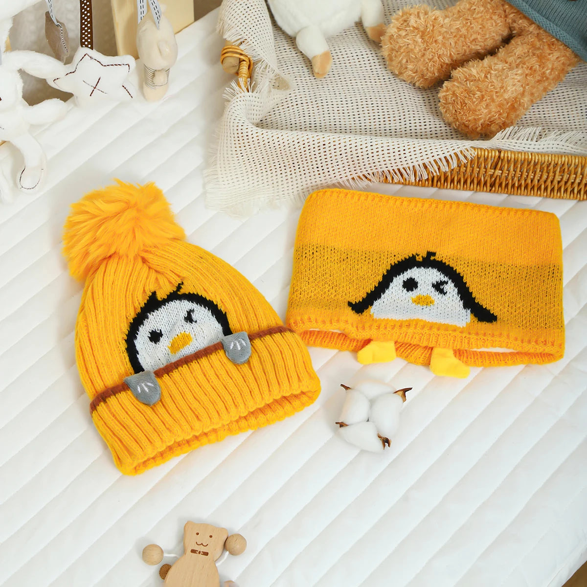 Kindermuts en sjaal met pinguïn - afbeelding 11
