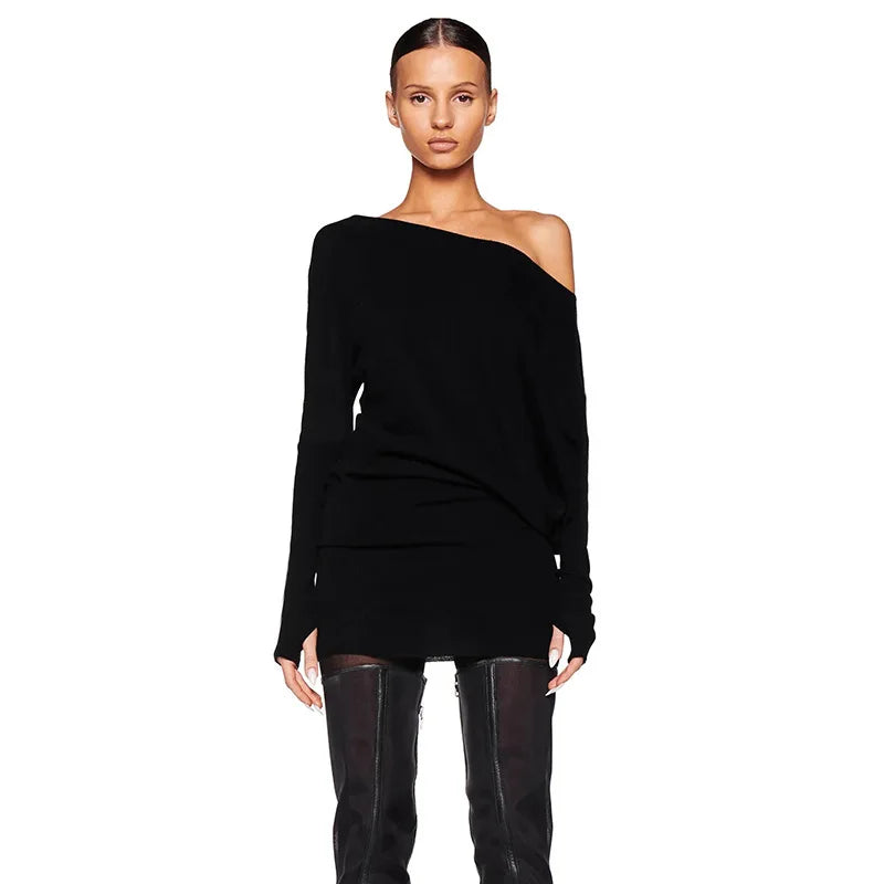 Off-shoulder jurk met vleermuismouwen - afbeelding 11