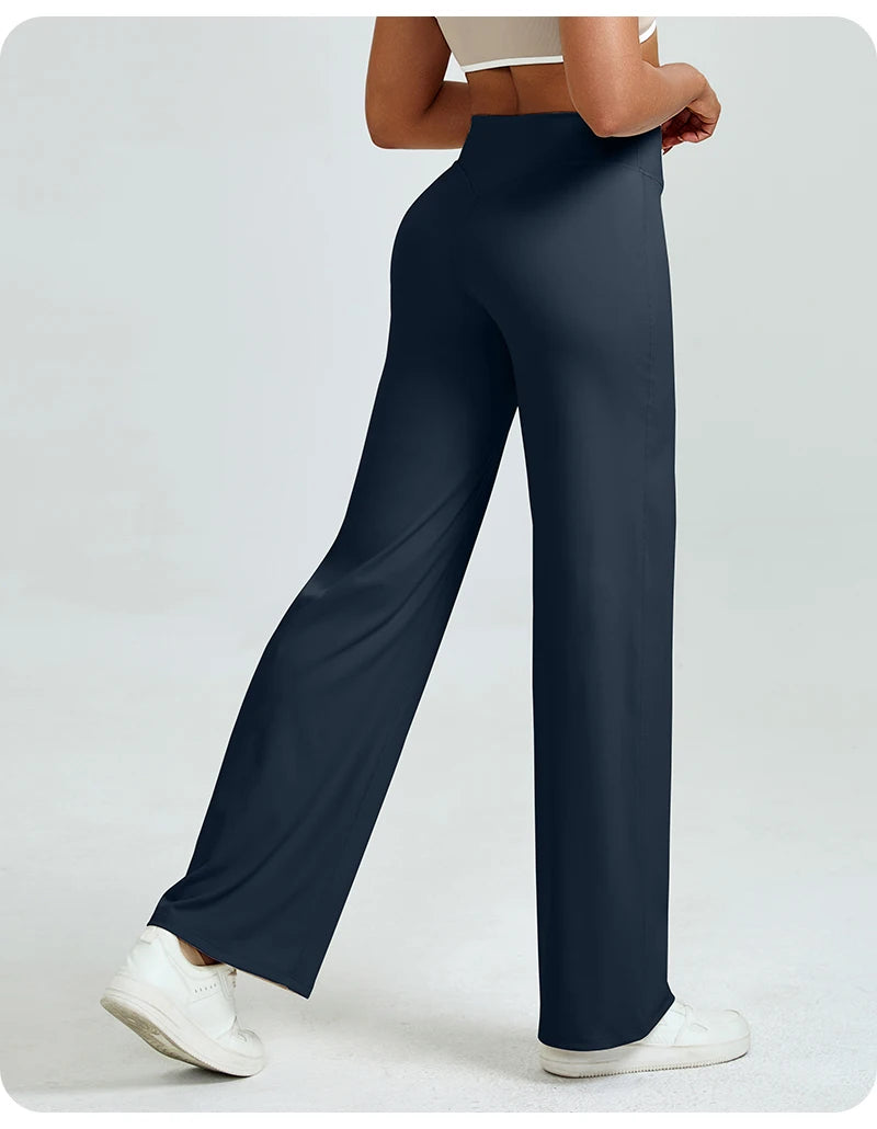 High waisted straight leg yoga pants voor dames
