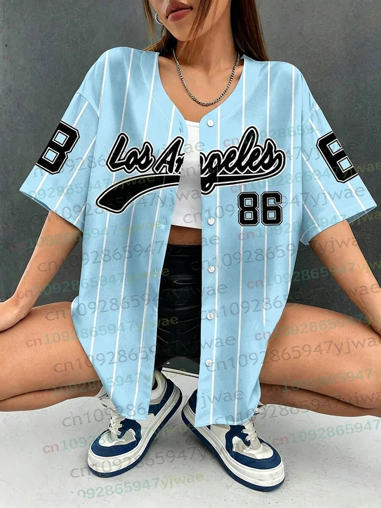 Los Angeles 86 baseball shirt voor dames