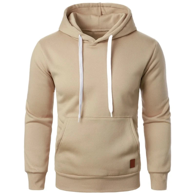 Effen herenhoodie met trekkoord - afbeelding 15