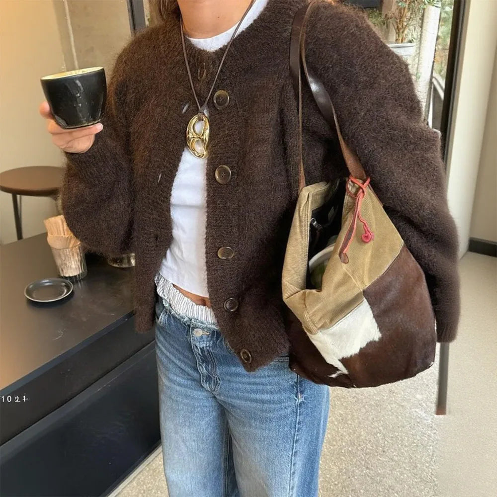 Modieuze dames gebreide cardigan