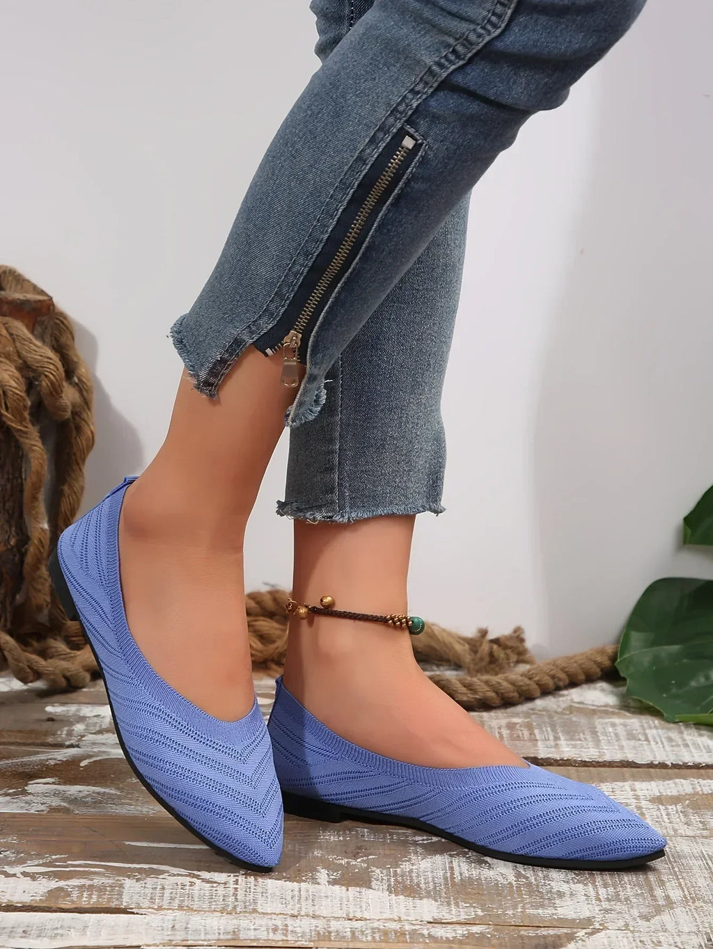 Gebreide spitse ballerina's - afbeelding 34