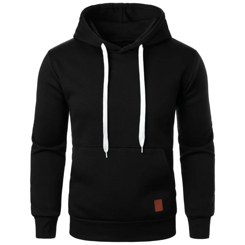 Effen herenhoodie met trekkoord - afbeelding 20