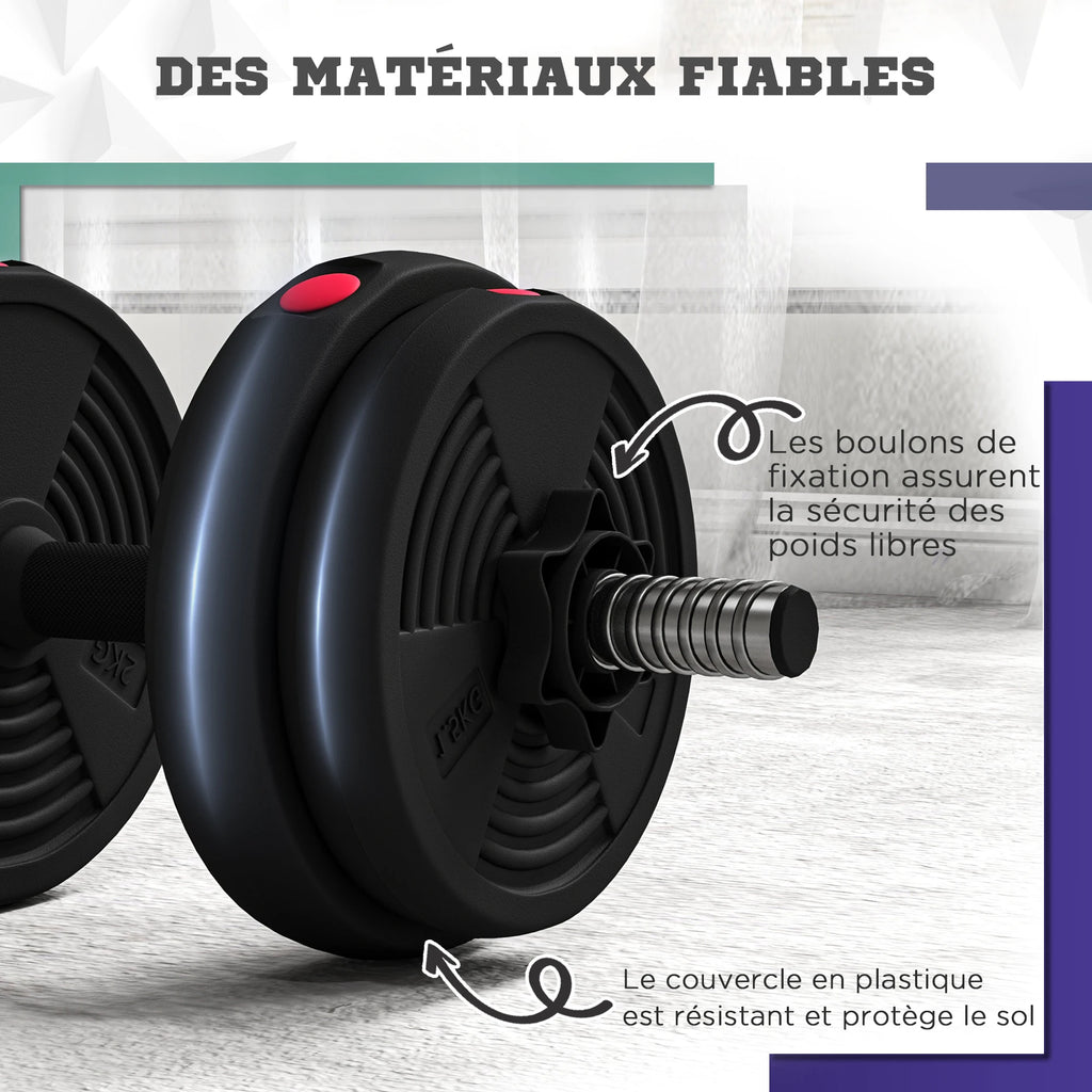 Verstelbare dumbbells met antislip handgrepen