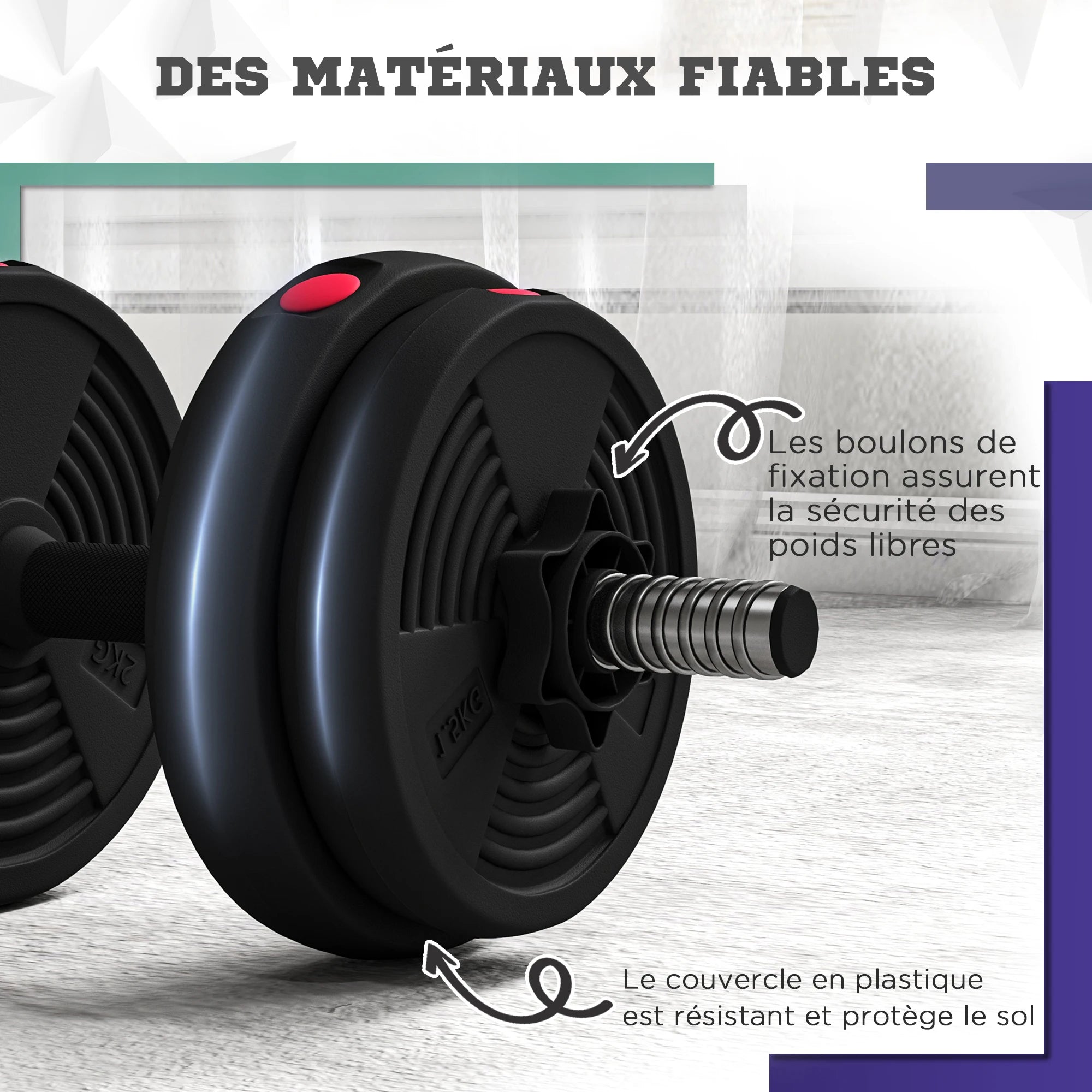 Verstelbare dumbbells met antislip handgrepen