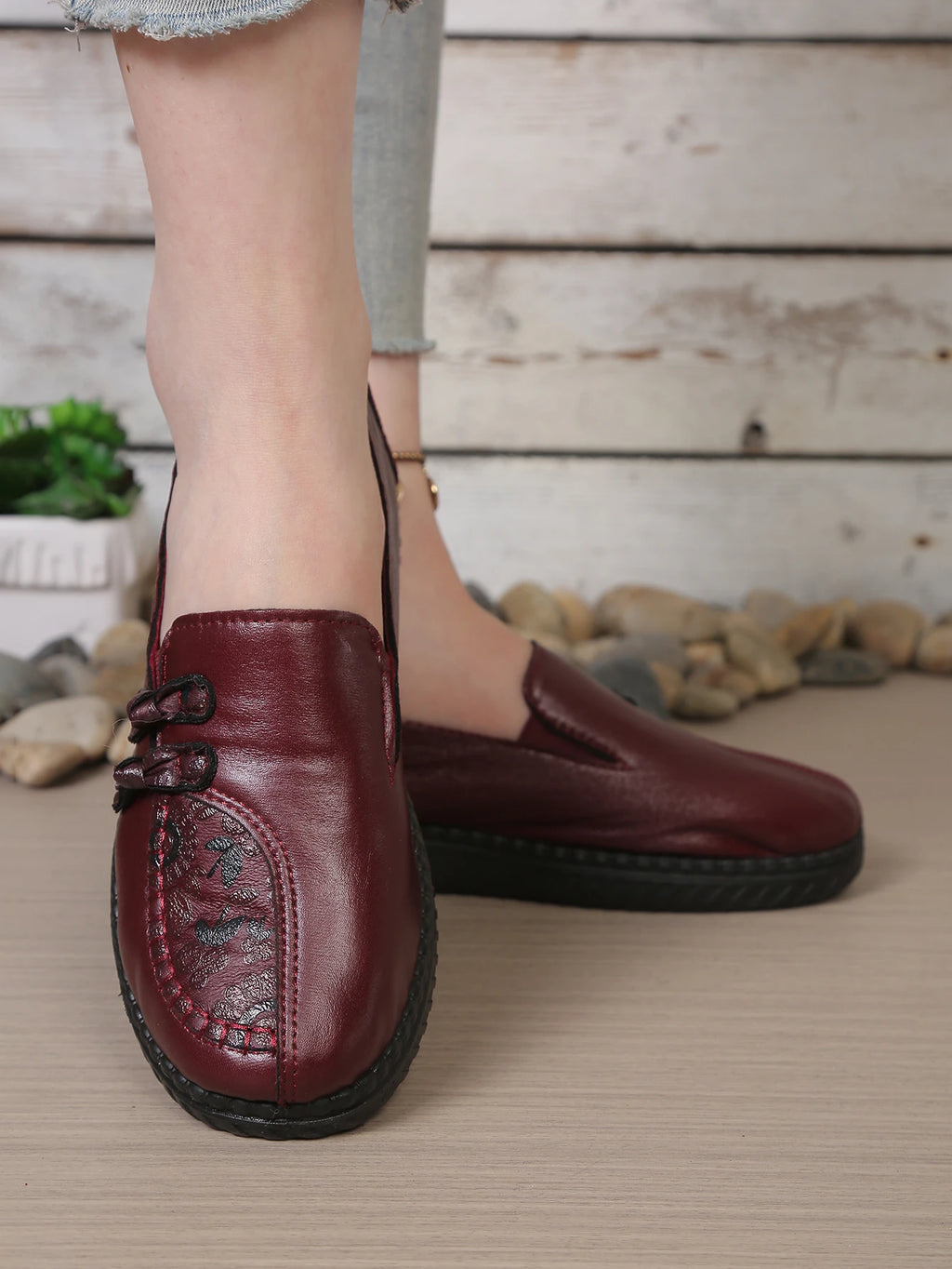 Damesloafers met bloemmotief - afbeelding 10