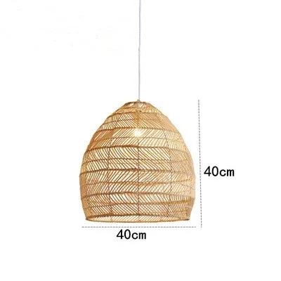Handgeweven rotan LED hanglamp