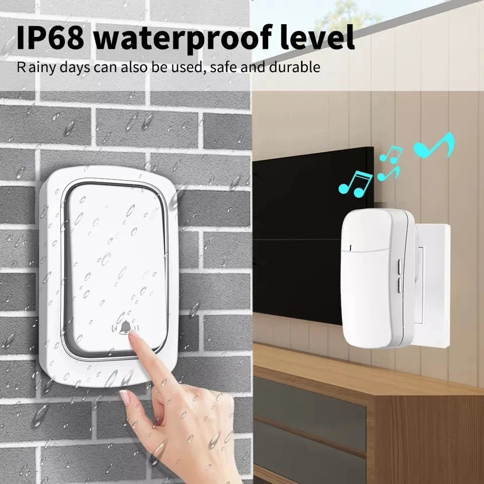 Draadloze deurbel zonder batterij, waterdicht