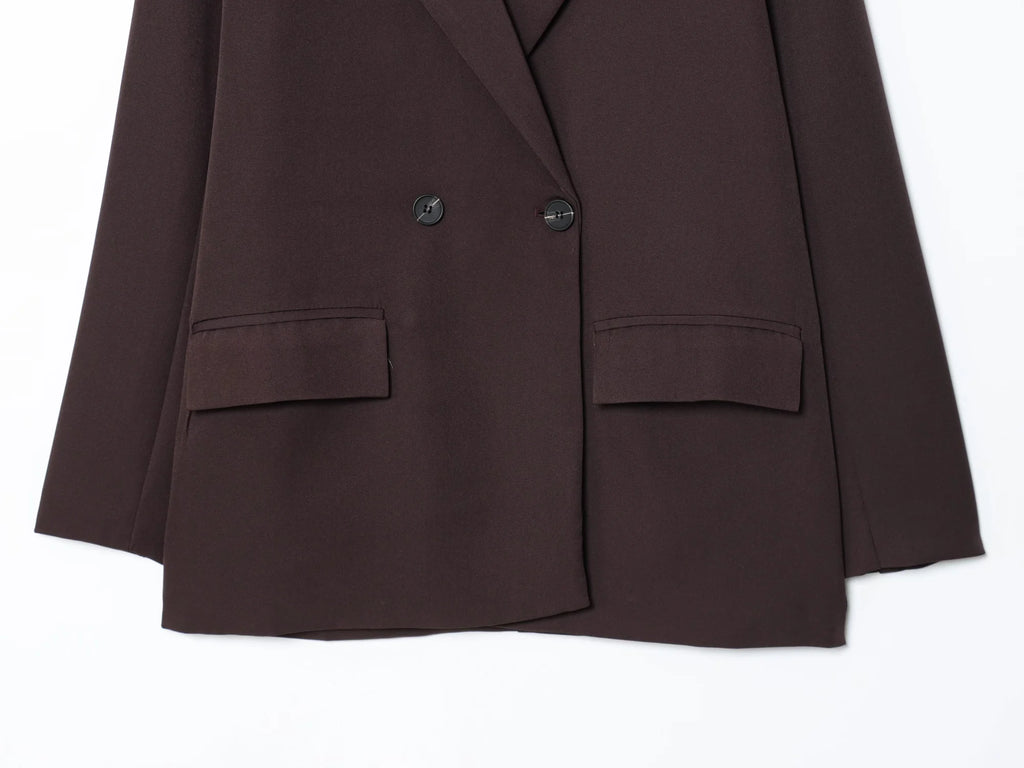 Oversized blazer met dubbele rij knopen - afbeelding 6